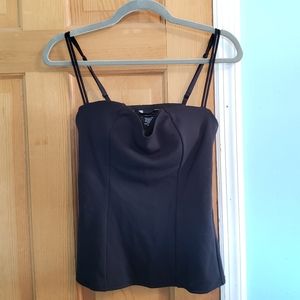 Moda International black lace open back cami